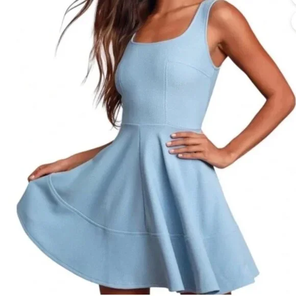 Lulus | Dresses | Lulus Light Blue Skater Dress | Poshmark